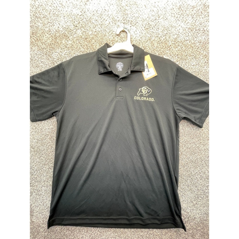 Rivalry Threads Colorado Buffaloes Polo Men M Black NEW Short Sleeve Embroidered
